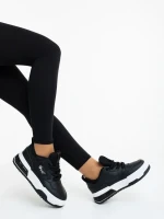 Aresia fekete fehér női sportcipő ökológiai bőrből