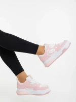 Aresia rózsaszin és fehér női sportcipő ökológiai bőrből