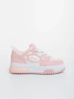 Aresia rózsaszin és fehér női sportcipő ökológiai bőrből