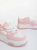 Aresia rózsaszin és fehér női sportcipő ökológiai bőrből