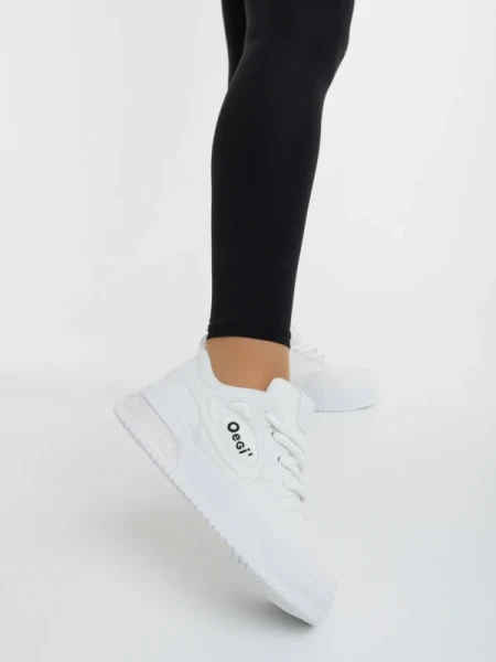 Aresia fehér női sportcipő ökológiai bőrből