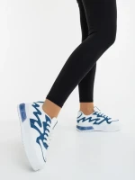 Sindria fehér és kék női sportcipő ökológiai bőrből és textil anyagból