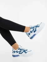 Sindria fehér és kék női sportcipő ökológiai bőrből és textil anyagból