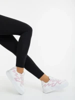 Sindria fehér és rózsaszin női sportcipő ökológiai bőrből és textil anyagból