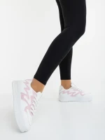 Sindria fehér és rózsaszin női sportcipő ökológiai bőrből és textil anyagból