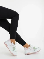 Lalona fehér és rózsaszin női sportcipő ökológiai bőrből és textil anyagból