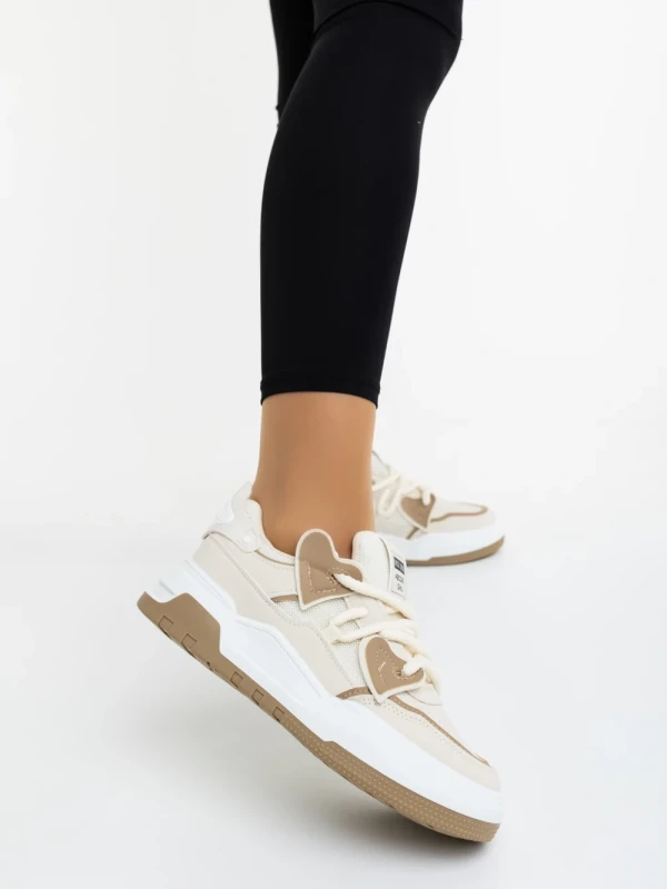 Lalona bézs női sportcipő ökológiai bőrből és textil anyagból