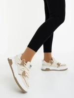 Lalona bézs női sportcipő ökológiai bőrből és textil anyagból