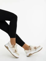 Lalona bézs női sportcipő ökológiai bőrből és textil anyagból