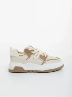 Lalona bézs női sportcipő ökológiai bőrből és textil anyagból