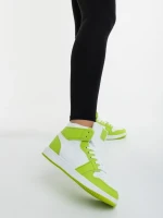 Reneva fehér és zöld női sportcipő ökológiai bőrből és textil anyagból