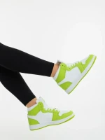 Reneva fehér és zöld női sportcipő ökológiai bőrből és textil anyagból