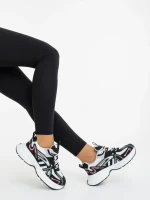 Ardella fekete fehér női sportcipő ökológiai bőrből és textil anyagból