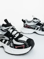 Ardella fekete fehér női sportcipő ökológiai bőrből és textil anyagból