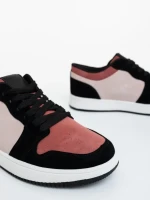 Kinza rózsaszin és fekete női sportcipő ökológiai bőrből