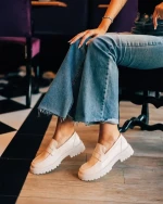 Sumira bézs női félcipő ökológiai bőrből