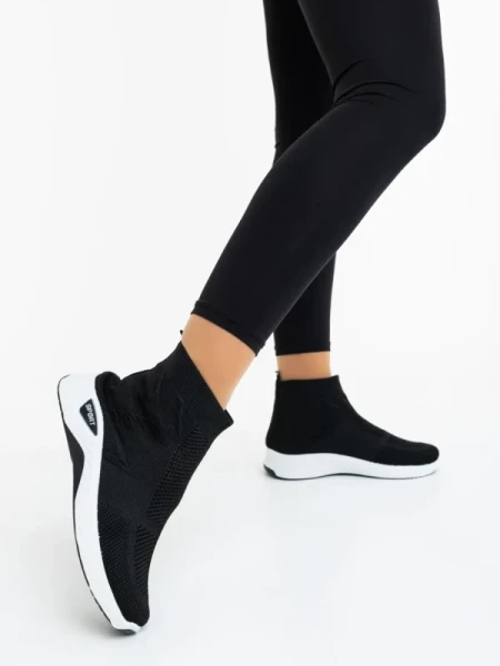 Astera fekete fehér női sportcipő textil anyagból