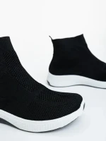 Astera fekete fehér női sportcipő textil anyagból