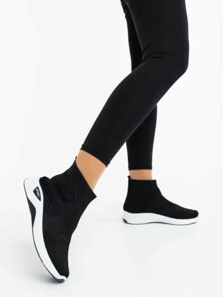 Iselia fekete fehér női sportcipő textil anyagból