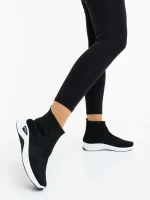 Iselia fekete fehér női sportcipő textil anyagból