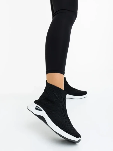 Iselia fekete fehér női sportcipő textil anyagból