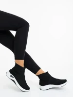 Iselia fekete fehér női sportcipő textil anyagból