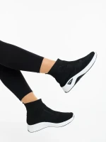 Iselia fekete fehér női sportcipő textil anyagból