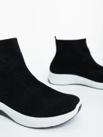 Iselia fekete fehér női sportcipő textil anyagból