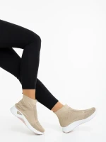 Iselia bézs női sportcipő textil anyagból