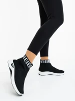 Irenia fekete fehér női sportcipő textil anyagból