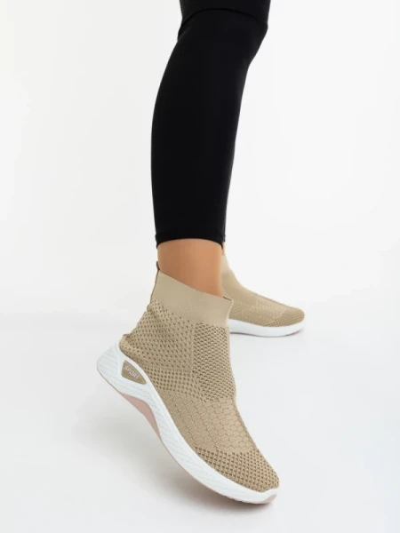 Siara bézs női sportcipő textil anyagból