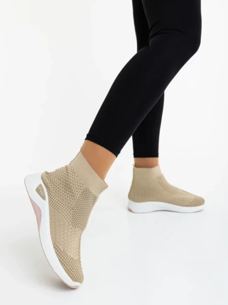 Siara bézs női sportcipő textil anyagból