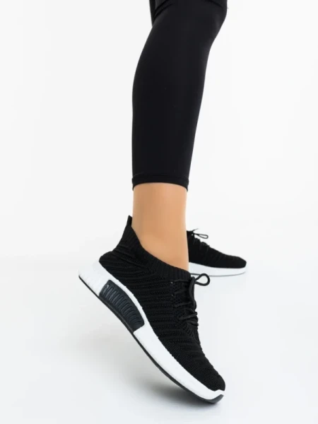 Alenia fekete fehér női sportcipő textil anyagból