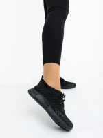 Alenia fekete női sportcipő ezüstszinű betétekkel textil anyagból