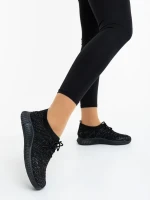 Alenia fekete női sportcipő ezüstszinű betétekkel textil anyagból