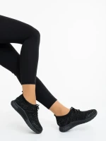 Alenia fekete női sportcipő ezüstszinű betétekkel textil anyagból