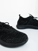 Alenia fekete női sportcipő ezüstszinű betétekkel textil anyagból