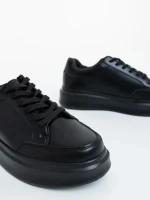 Asante fekete  férfi sportcipő ökológiai bőrből