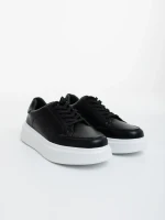 Asante fekete fehér férfi sportcipő ökológiai bőrből