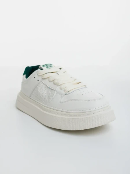 Kreed bézs és zöld férfi sportcipő ökológiai bőrből