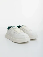 Kreed bézs és zöld férfi sportcipő ökológiai bőrből