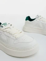 Kreed bézs és zöld férfi sportcipő ökológiai bőrből