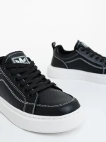 Marston fekete fehér férfi sportcipő ökológiai bőrből