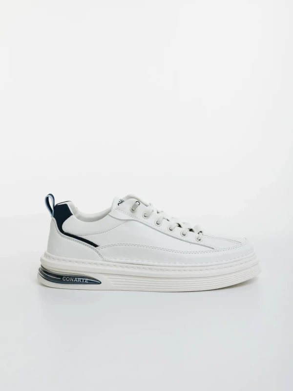 Kenney fehér és kék férfi sportcipő ökológiai bőrből