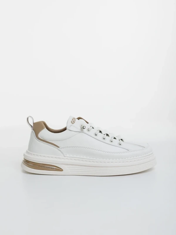 Kenney fehér és bézs férfi sportcipő ökológiai bőrből