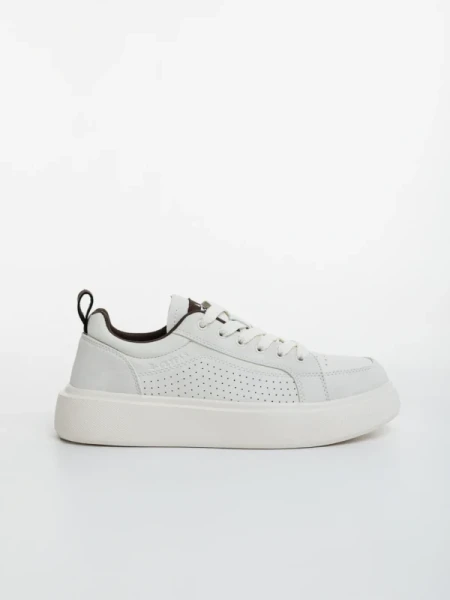 Darrian fehér és barna férfi sportcipő ökológiai bőrből