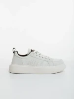 Darrian fehér és barna férfi sportcipő ökológiai bőrből