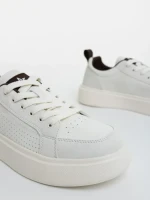 Darrian fehér és barna férfi sportcipő ökológiai bőrből