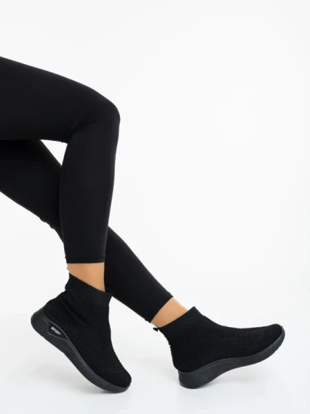 Siara fekete női sportcipő textil anyagból