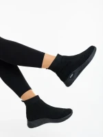 Siara fekete női sportcipő textil anyagból